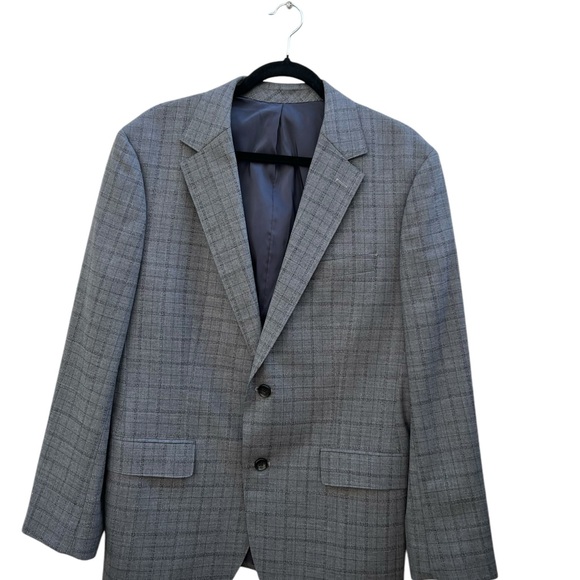 Bonobos Jetsetter Wool Windowpane Standard Fit Blazer/Jacket Men 40R Gray - Picture 2 of 11